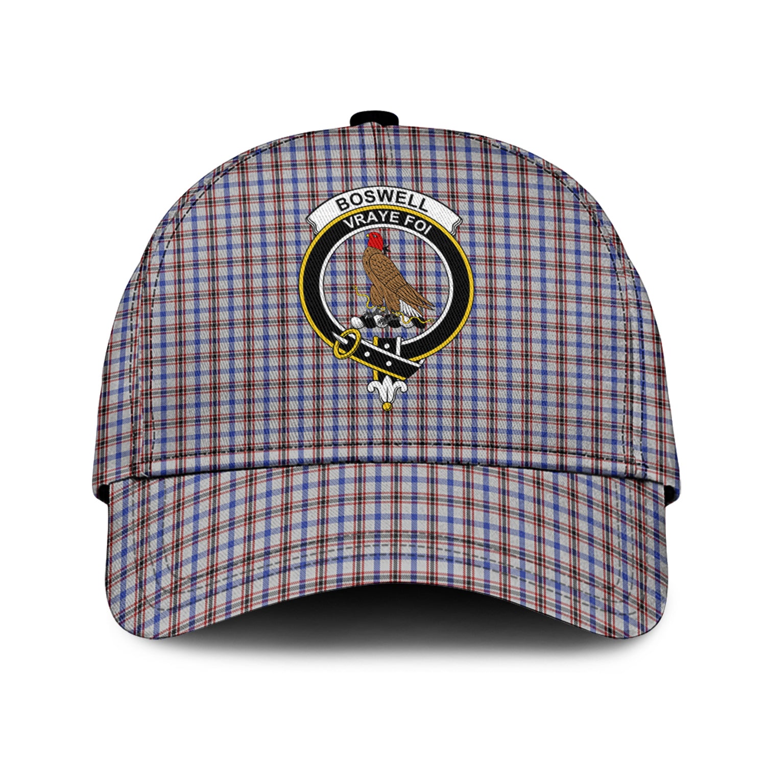 Boswell Tartan Classic Cap with Family Crest Classic Cap Universal Fit - Tartanvibesclothing