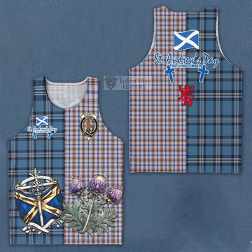 Boswell Tartan Men's Tank Top Happy St. Andrew's Day Half Tartan Style Men - Tartan Vibes Clothing