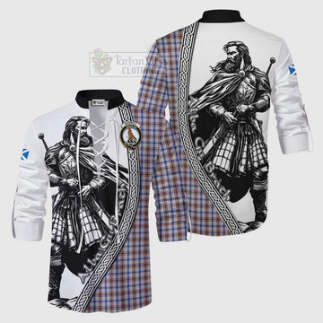 Boswell Tartan Clan Crest Ghillie Kilt Shirt with Highlander Warrior Celtic Style Men - Tartan Vibes Clothing
