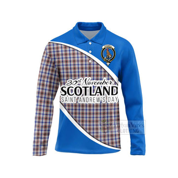 Boswell Family Crest Tartan Long Sleeve Polo Shirt Celebrate Saint Andrew's Day in Style Unisex - Tartan Vibes Clothing