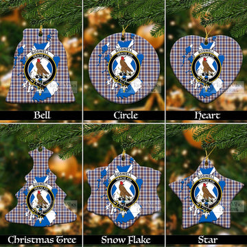 Boswell Tartan Christmas Ceramic Ornaments with Family Crest and Scotland Map Ceramic - Tartan Vibes Clothing