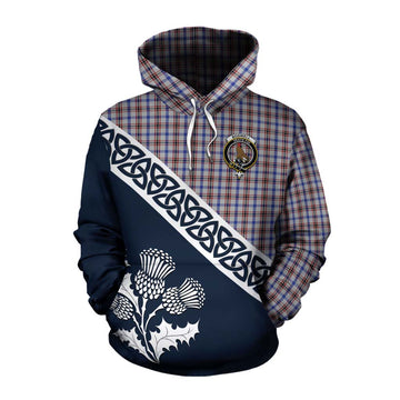 Boswell Tartan Cotton Hoodie Featuring Thistle and Scotland Map Pullover Hoodie XS - Tartan Vibes Clothing