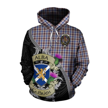 Boswell Tartan Family Crest Cotton Hoodie Lion Rampant Royal Thistle Shield Celtic Inspired Pullover Hoodie XS - Tartan Vibes Clothing