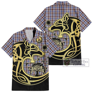 Boswell Tartan Hawaiian Shirt with Family Crest Celtic Wolf Style Kid - Tartan Vibes Clothing