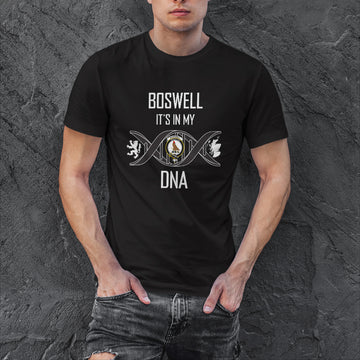 Boswell Family Crest DNA In Me Mens Cotton T Shirt