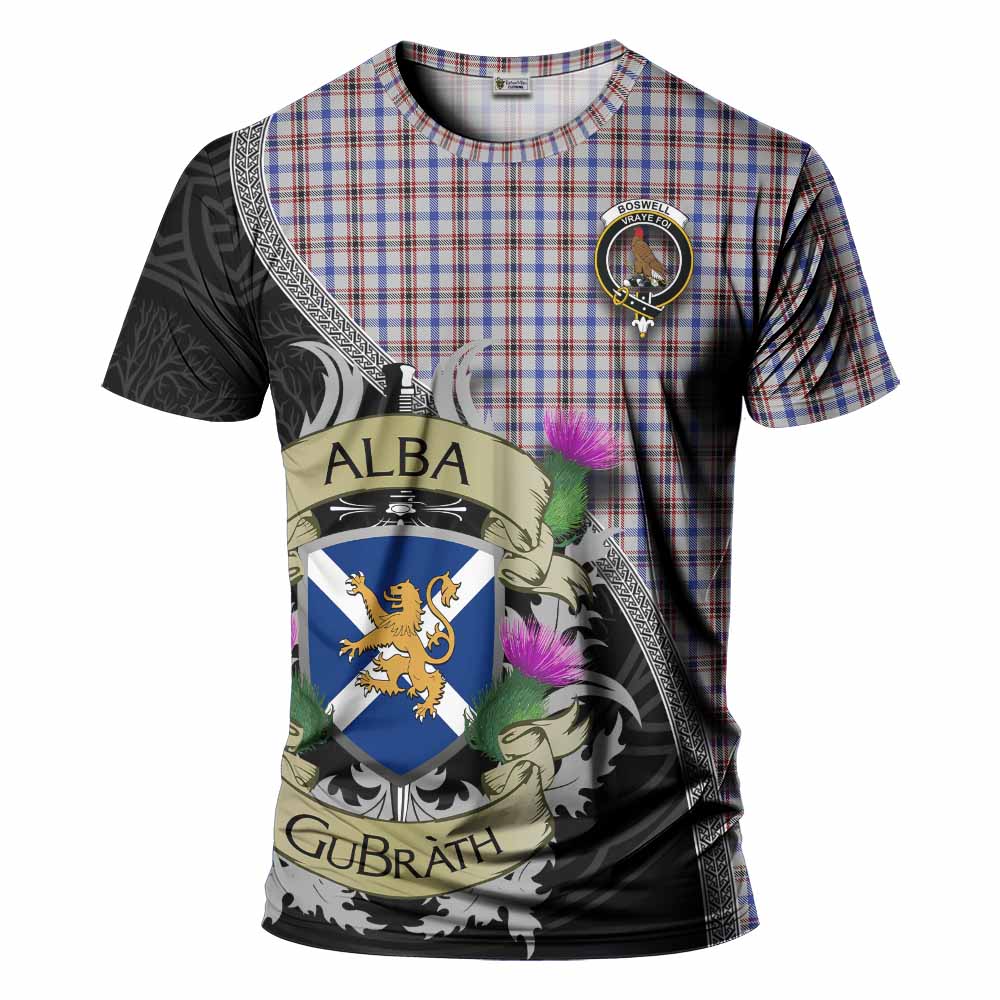 Boswell Tartan Family Crest T-Shirt Lion Rampant Royal Thistle Shield Celtic Inspired Kid's Shirt - Tartan Vibes Clothing