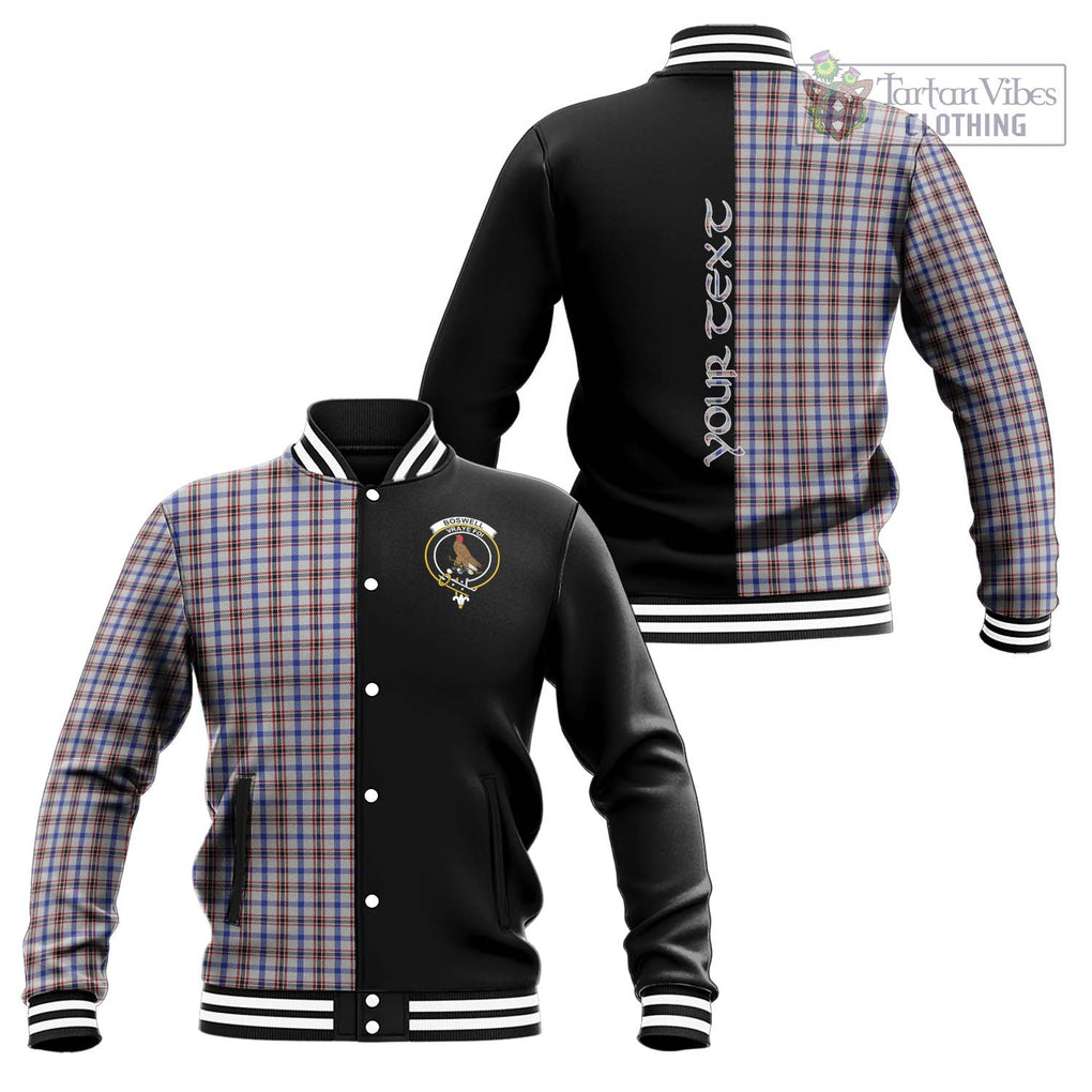 Boswell Tartan Baseball Jacket with Family Crest and Half Of Me Style Unisex - Tartan Vibes Clothing