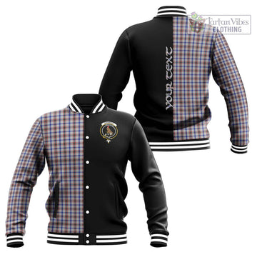 Boswell Tartan Baseball Jacket with Family Crest and Half Of Me Style Unisex - Tartan Vibes Clothing