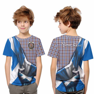 Boswell Tartan Kid T-Shirt with Family Crest Scotland Patriotic Style Youth XL Size14 - Tartan Vibes Clothing