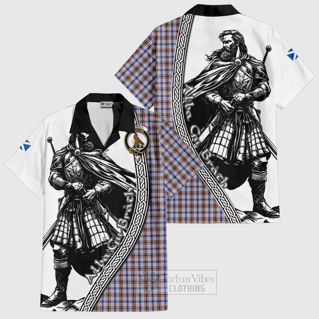 Boswell Tartan Clan Crest Hawaiian Shirt with Highlander Warrior Celtic Style Kid - Tartan Vibes Clothing