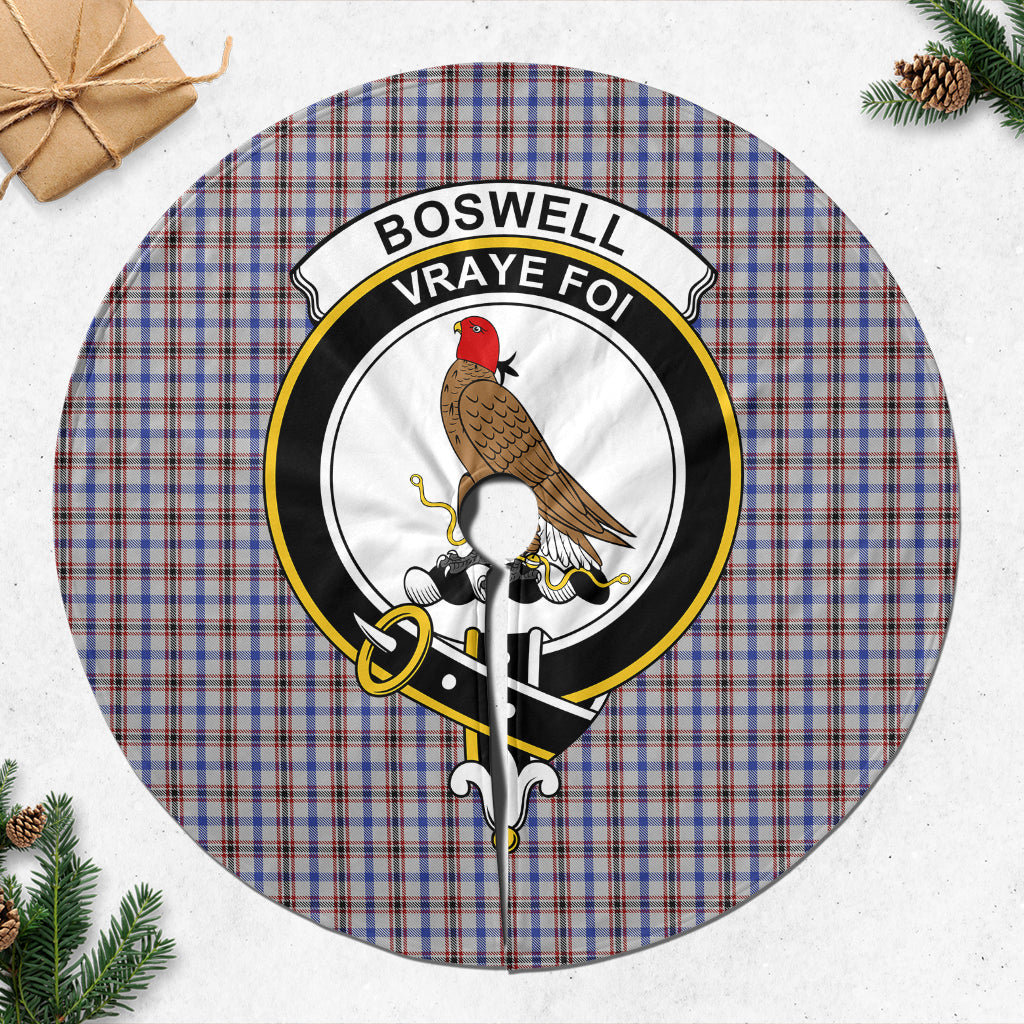 Boswell Tartan Christmas Tree Skirt with Family Crest 47*47 inch - Tartan Vibes Clothing
