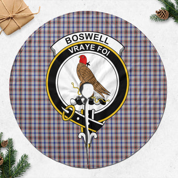 Boswell Tartan Christmas Tree Skirt with Family Crest 47*47 inch - Tartan Vibes Clothing