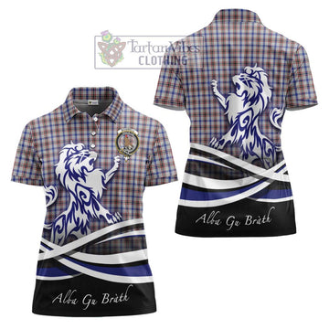 Boswell Tartan Women's Polo Shirt with Alba Gu Brath Regal Lion Emblem Women - Tartan Vibes Clothing