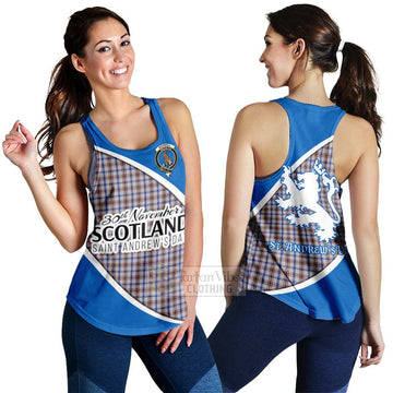 Boswell Family Crest Tartan Women's Racerback Tanks Celebrate Saint Andrew's Day in Style 4XL - Tartan Vibes Clothing