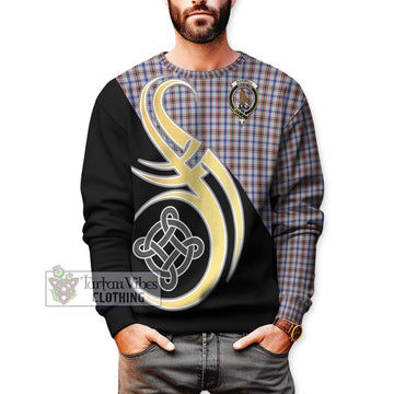 Boswell Tartan Sweatshirt with Family Crest and Celtic Symbol Style Unisex - Tartan Vibes Clothing