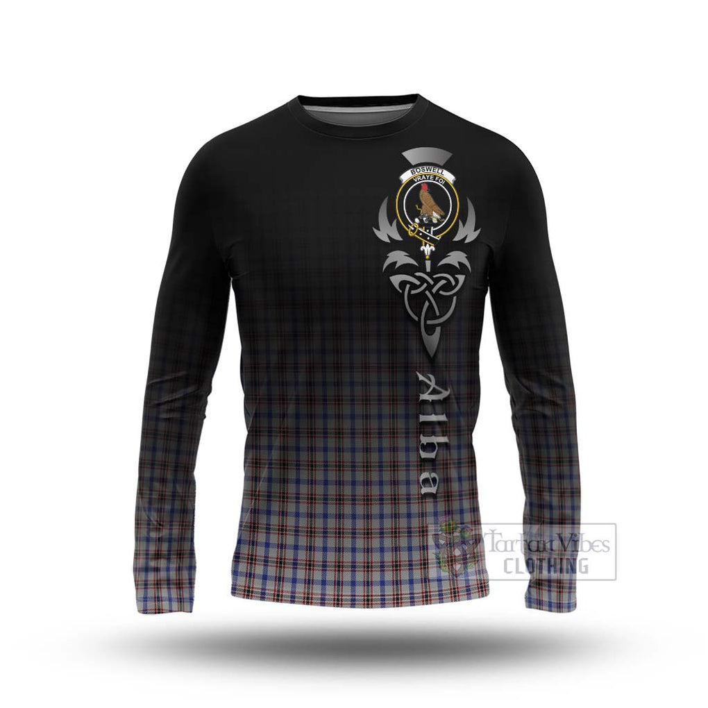 Boswell Tartan Long Sleeve T-Shirt Featuring Alba Gu Brath Family Crest Celtic Inspired Unisex - Tartan Vibes Clothing