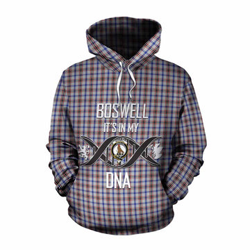 Boswell Tartan Cotton Hoodie with Family Crest DNA In Me Style Pullover Hoodie XS - Tartan Vibes Clothing