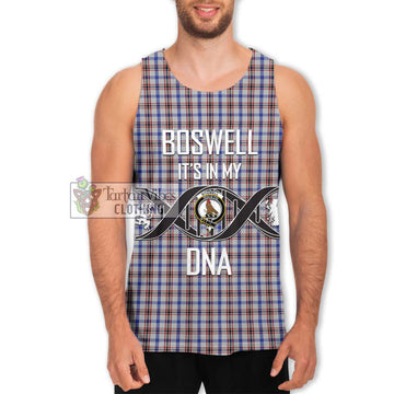 Boswell Tartan Men's Tank Top with Family Crest DNA In Me Style Men - Tartan Vibes Clothing