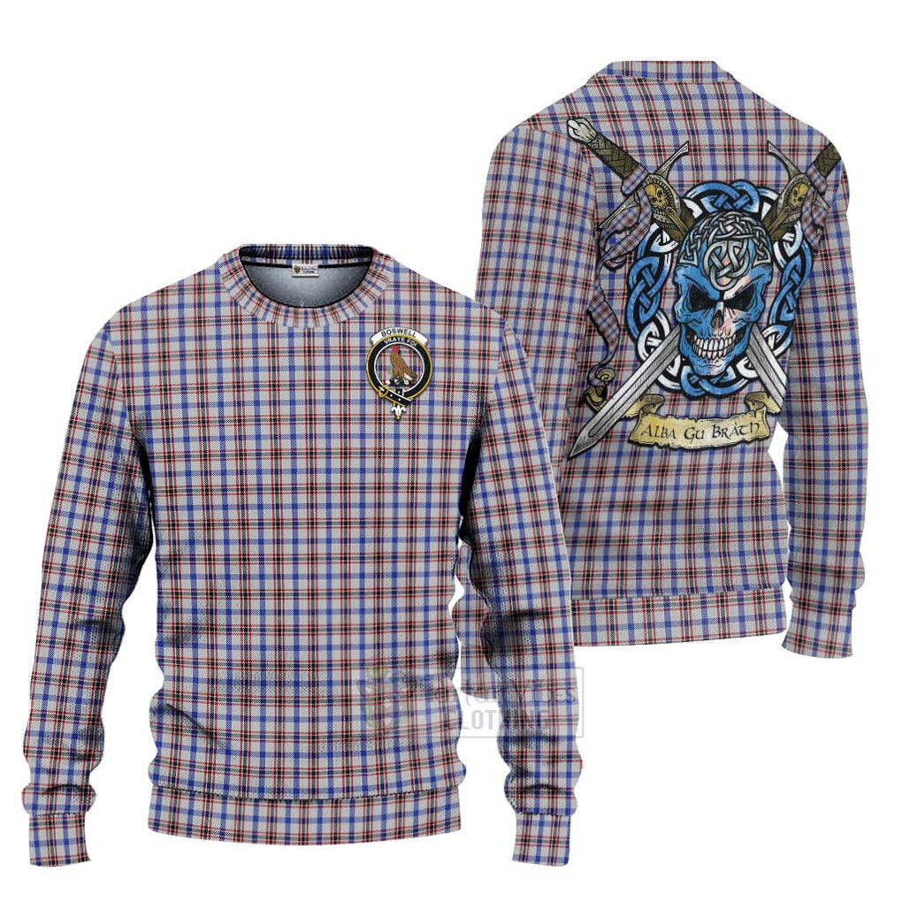 Boswell Tartan Ugly Sweater with Family Crest Celtic Skull Style Unisex - Tartan Vibes Clothing