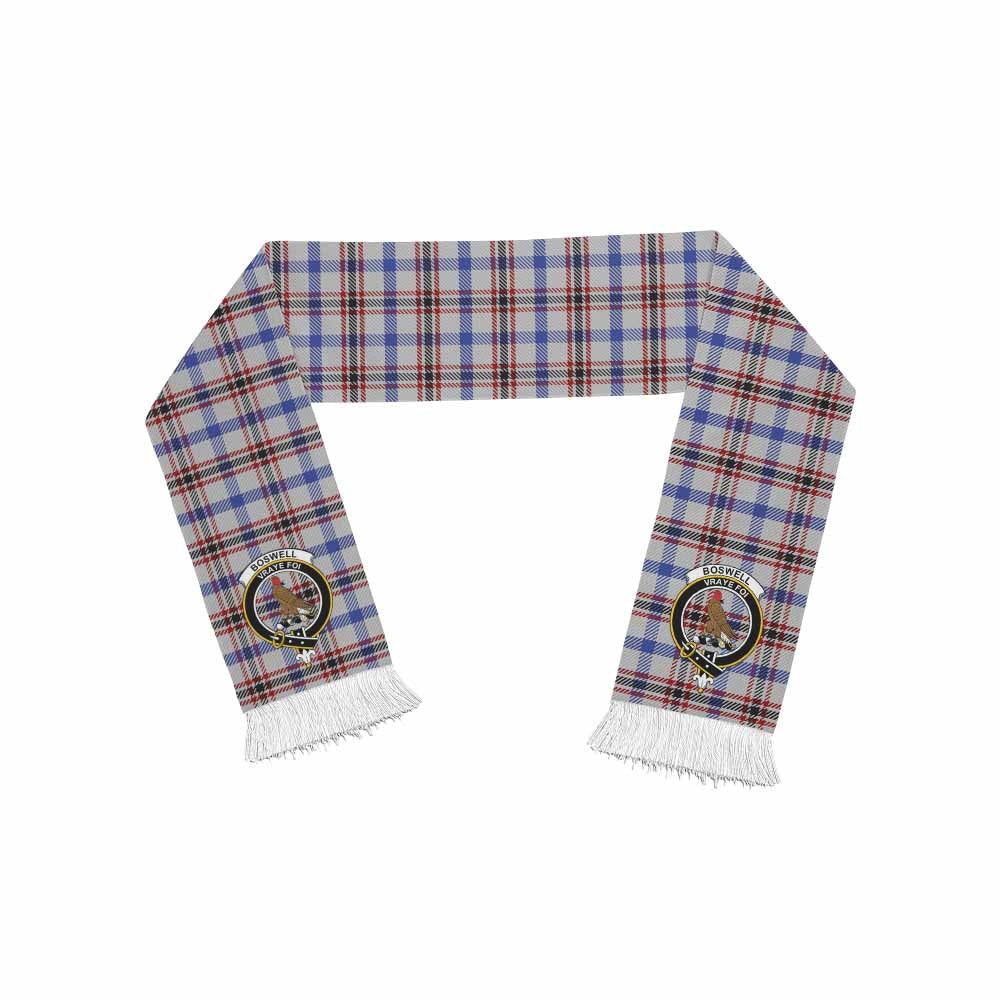 Boswell Tartan Ruffneck Scarf with Family Crest One Size 67.7*6.7 inches - Tartan Vibes Clothing