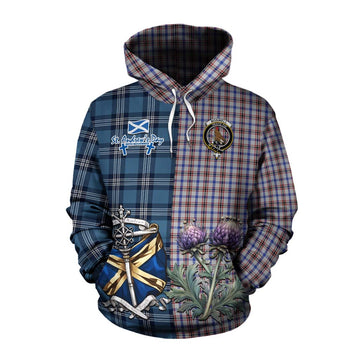 Boswell Tartan Cotton Hoodie Happy St. Andrew's Day Half Tartan Style Pullover Hoodie XS - Tartan Vibes Clothing