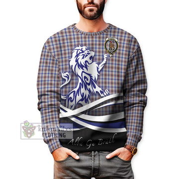 Boswell Tartan Sweatshirt with Alba Gu Brath Regal Lion Emblem Unisex - Tartan Vibes Clothing