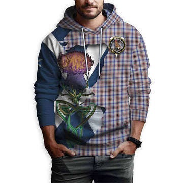 Tartan Vibes Clothing Boswell Tartan Family Crest Hoodie Scottish Thistle Celtic Inspired