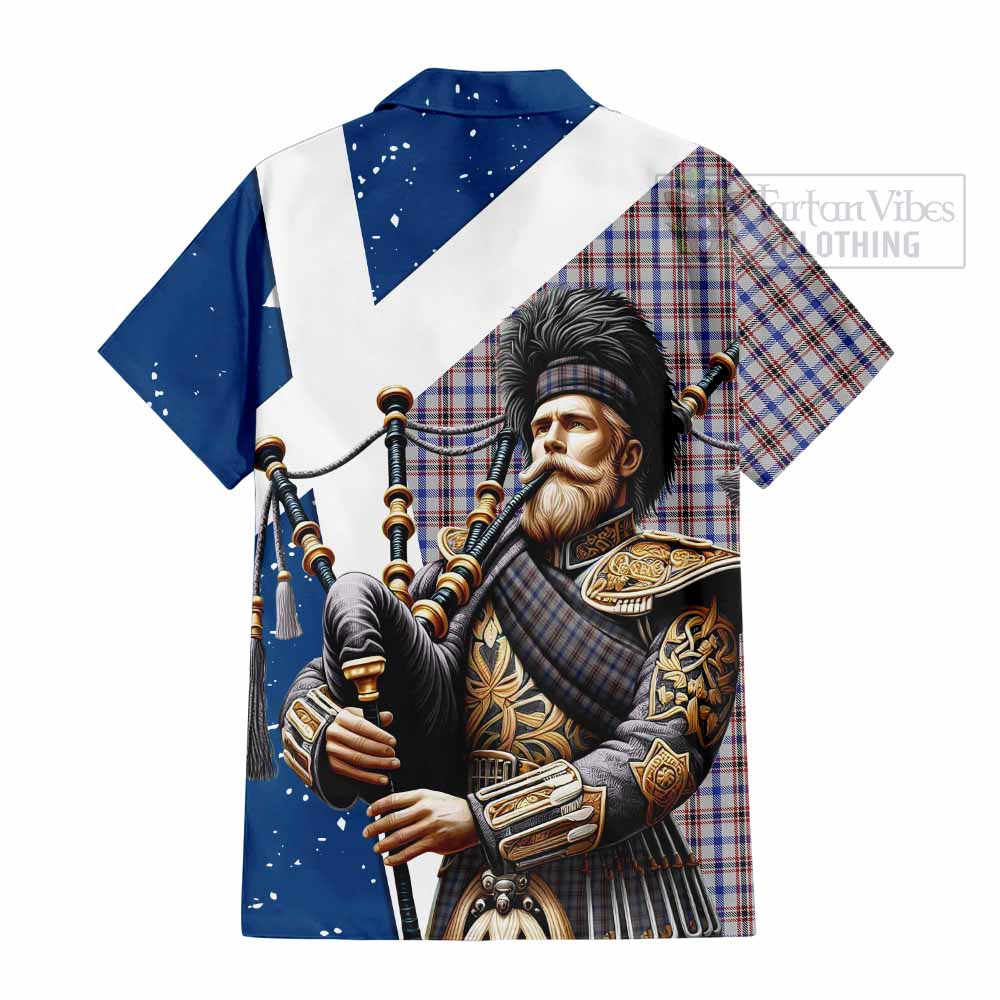 Boswell Tartan Hawaiian Shirt with Family Crest Scottish Bagpiper Vibes - Tartan Vibes Clothing