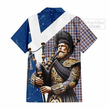 Boswell Tartan Hawaiian Shirt with Family Crest Scottish Bagpiper Vibes - Tartan Vibes Clothing