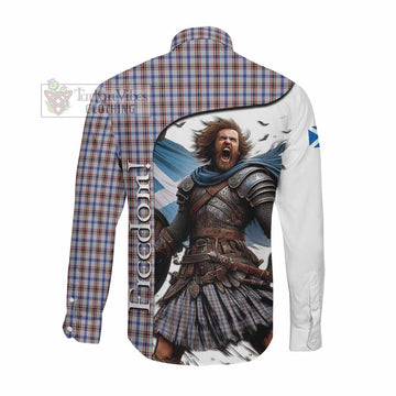 Boswell Crest Tartan Long Sleeve Button Shirt Inspired by the Freedom of Scottish Warrior Men's Shirt - Tartan Vibes Clothing