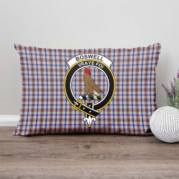 Boswell Tartan Pillow Cover with Family Crest - Tartan Vibes Clothing