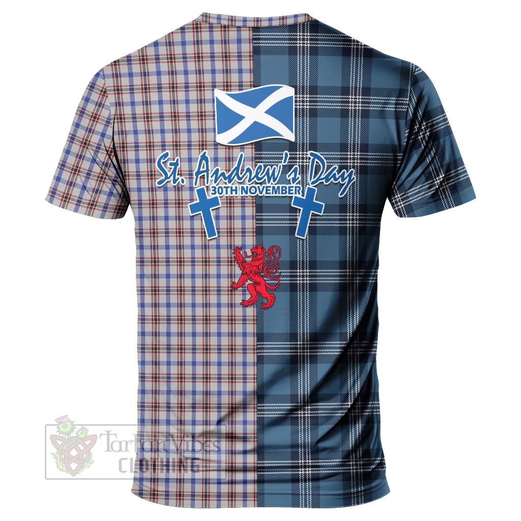 Boswell Tartan T-Shirt Happy St. Andrew's Day Half Tartan Style - Tartan Vibes Clothing