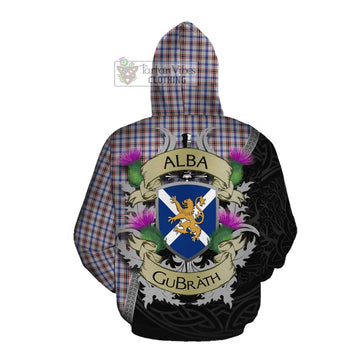 Boswell Tartan Family Crest Cotton Hoodie Lion Rampant Royal Thistle Shield Celtic Inspired Pullover Hoodie - Tartan Vibes Clothing