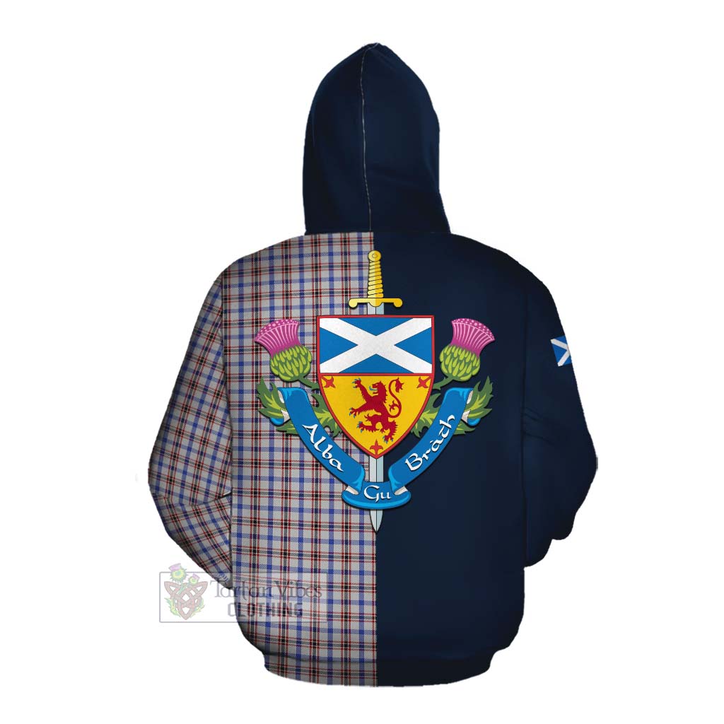 Boswell Tartan Cotton Hoodie Alba with Scottish Lion Royal Arm Half Style Pullover Hoodie - Tartan Vibes Clothing