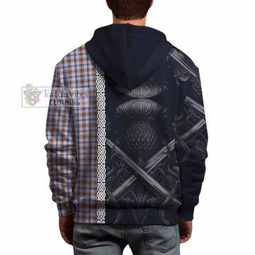 Boswell Tartan Hoodie with Family Crest Cross Sword Thistle Celtic Vibes - Tartan Vibes Clothing