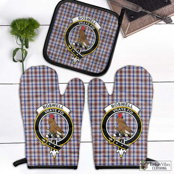 Boswell Tartan Combo Oven Mitt & Pot-Holder with Family Crest - Tartan Vibes Clothing