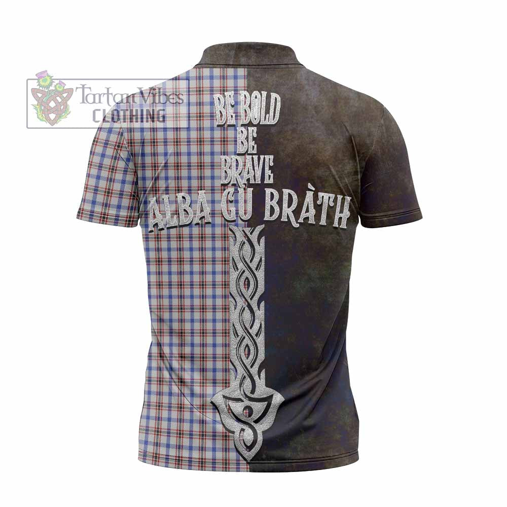 Tartan Vibes Clothing Boswell Tartan Family Crest Zipper Polo Shirt Alba Gu Brath Be Brave Lion Ancient Style
