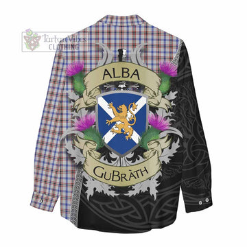 Boswell Tartan Family Crest Women's Casual Shirt Lion Rampant Royal Thistle Shield Celtic Inspired - Tartan Vibes Clothing
