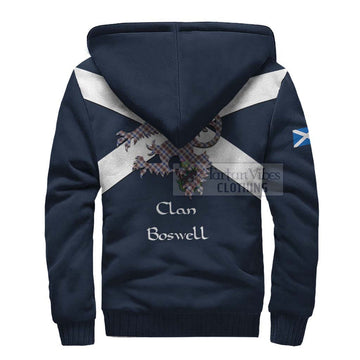 Boswell Tartan Lion Rampant Sherpa Hoodie Proudly Display Your Heritage with Alba Gu Brath and Clan Name - Tartan Vibes Clothing