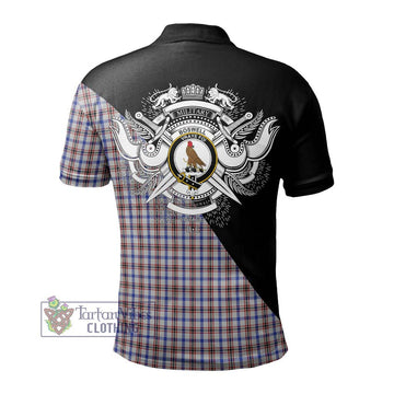Boswell Tartan Polo Shirt with Family Crest and Military Logo Style - Tartan Vibes Clothing