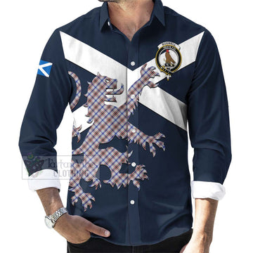 Boswell Tartan Lion Rampant Long Sleeve Button Shirt Proudly Display Your Heritage with Alba Gu Brath and Clan Name Men's Shirt - Tartan Vibes Clothing