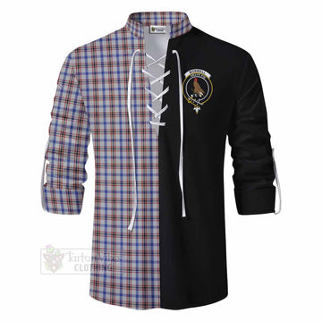 Boswell Tartan Ghillie Kilt Shirt with Family Crest and Half Of Me Style - Tartan Vibes Clothing