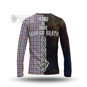 Boswell Tartan Family Crest Long Sleeve T-Shirt Alba Gu Brath Be Brave Lion Ancient Style