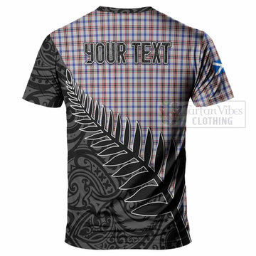 Boswell Crest Tartan T-Shirt with New Zealand Silver Fern Half Style - Tartan Vibes Clothing