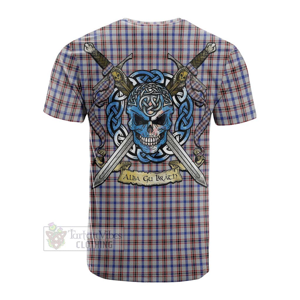 Boswell Tartan Cotton T-shirt with Family Crest Celtic Skull Style Men's Shirt - Tartan Vibes Clothing