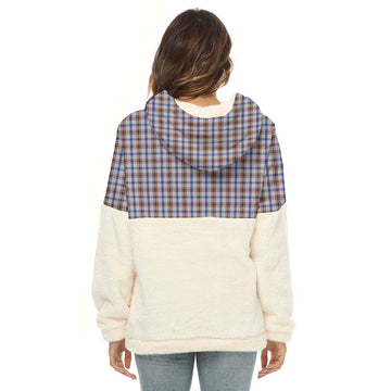Boswell Tartan Half Style Women's Borg Fleece Hoodie with Half Zip - Tartan Vibes Clothing