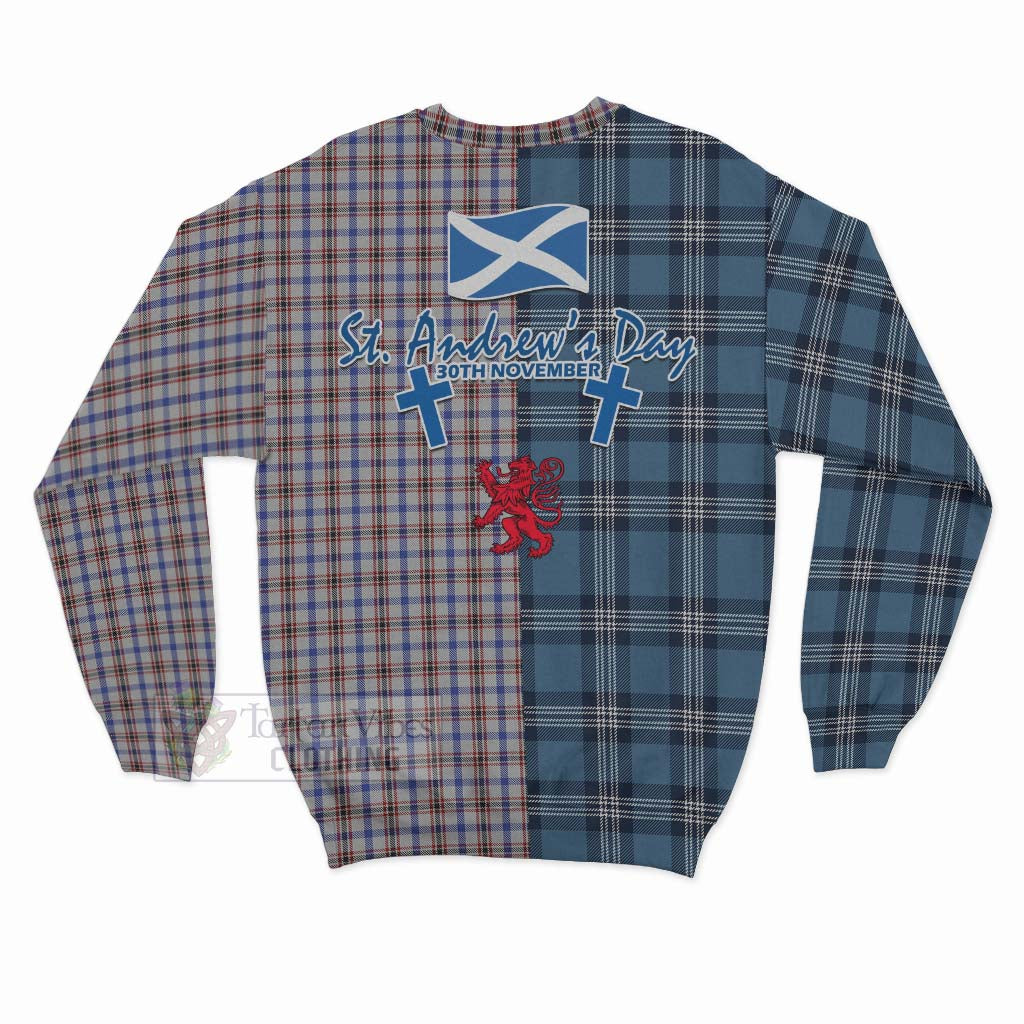 Boswell Tartan Sweatshirt Happy St. Andrew's Day Half Tartan Style - Tartan Vibes Clothing
