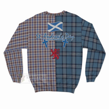 Boswell Tartan Sweatshirt Happy St. Andrew's Day Half Tartan Style - Tartan Vibes Clothing