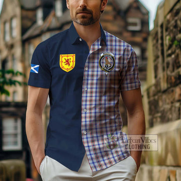 Boswell Tartan Hawaiian Shirt Alba with Scottish Lion Royal Arm Half Style - Tartan Vibes Clothing
