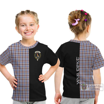 Boswell Tartan Kid T-Shirt with Family Crest and Half Of Me Style - Tartan Vibes Clothing